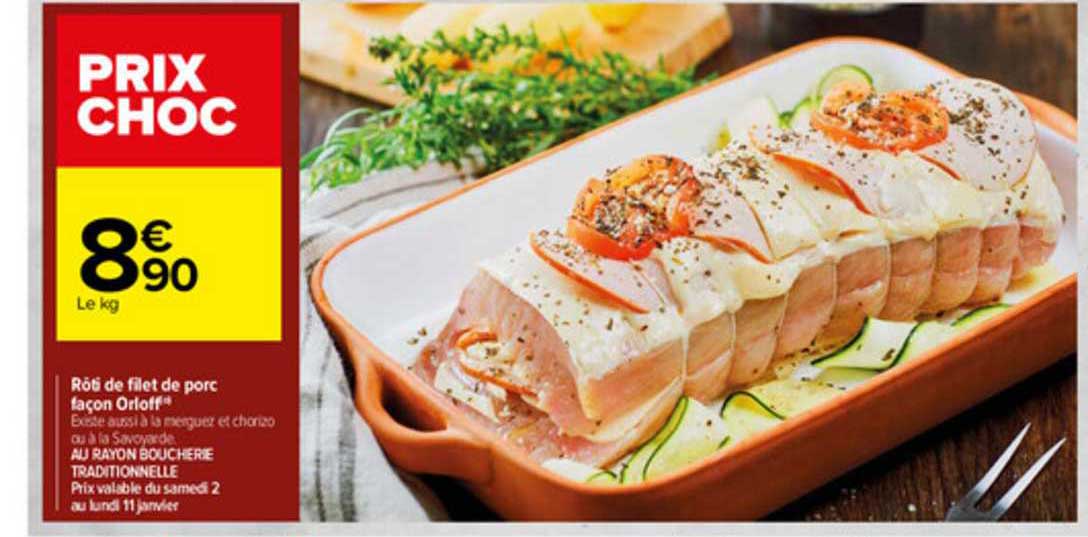 rôti de filet de porc façon orloff