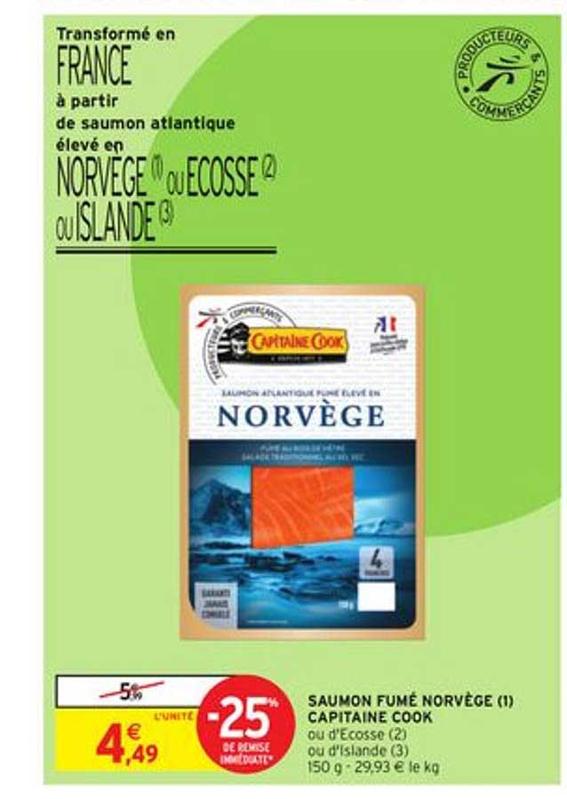 Saumon Fumé Norvège Capitaine Cook -25% De Remise Immédiate