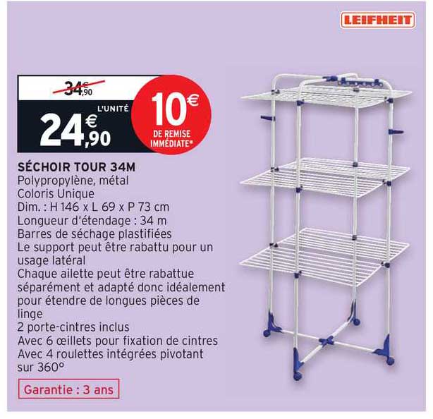séchoir tour 34m leifheit