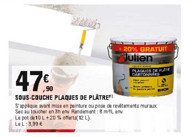sous-couche plaques de plâtre julien