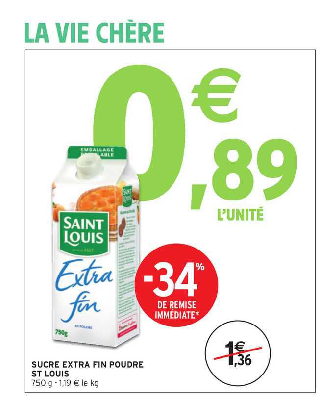 sucre extra fin poudre st louis -34% de remise immédiate