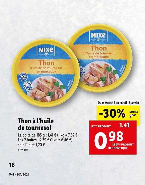 Thon à L'huile De Tournesol