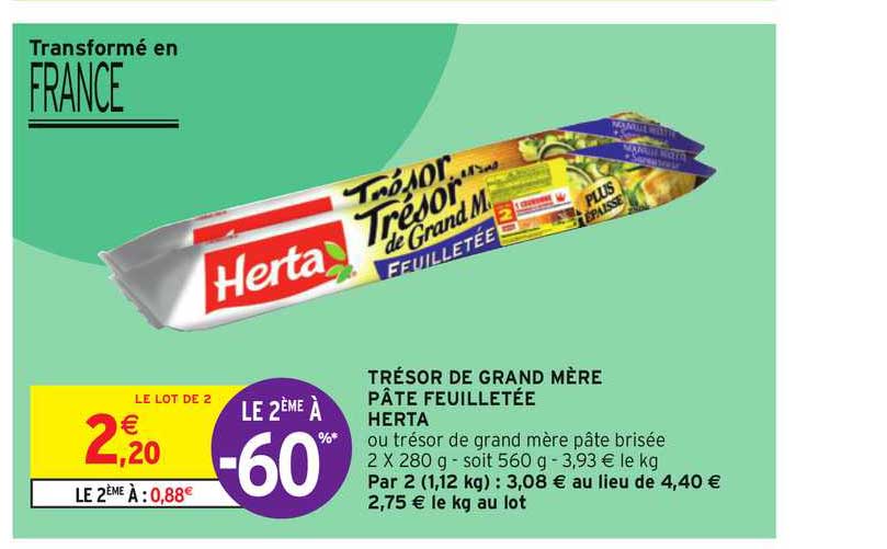 trésor de grand mère pâte feuilletée herta le 2ème à -60%