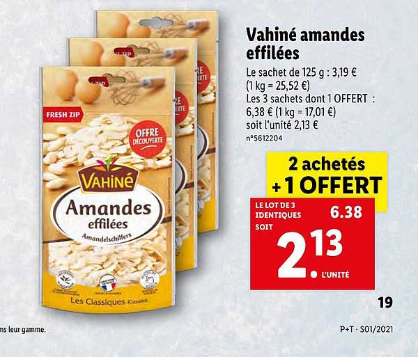 Vahiné Amandes Effilées