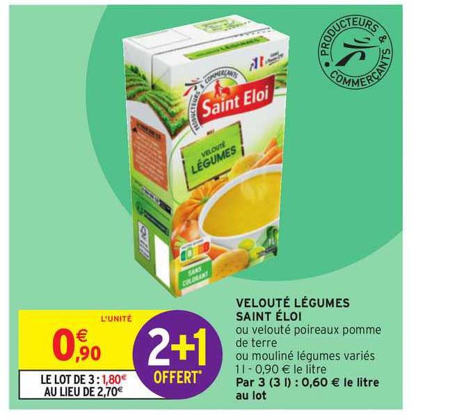 Velouté Légumes Saint éloi 2+1 Offert
