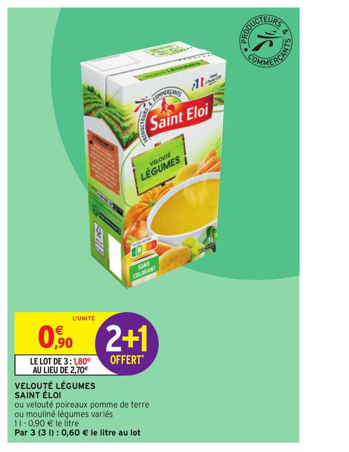 velouté légumes saint éloi 2+1 offert