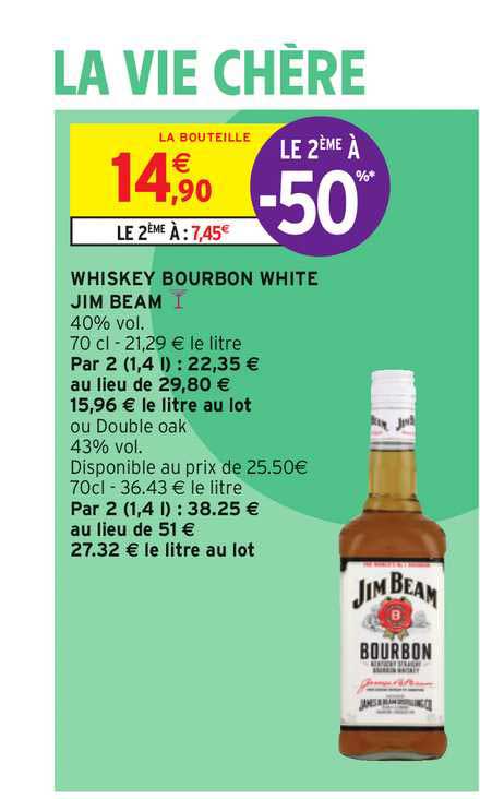 Whiskey Bourbon White Jim Beam Le 2ème à -50%