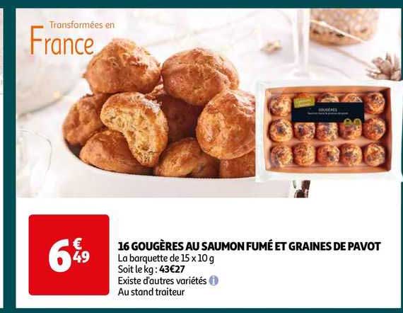 16 Gougères Au Saumon Fumé Et Graines De Pavot