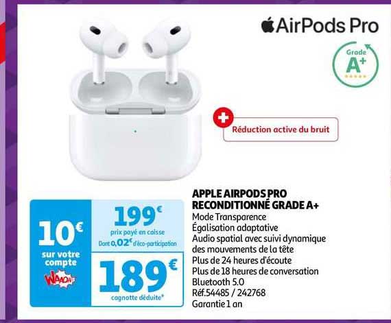 apple airpods pro reconditionné grade a+