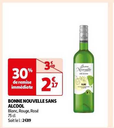 bonne nouvelle sans alcool blanc, rouge, rosé