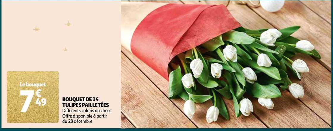 bouquet de 14 tulipes pailletées