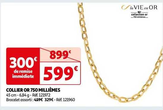 collier or 750 millièmes la vie en or