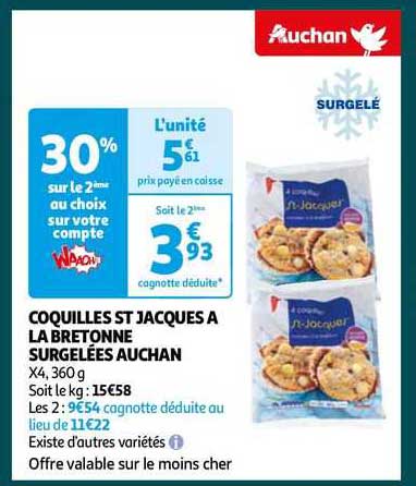 coquilles st jacques à la bretonne surgelées