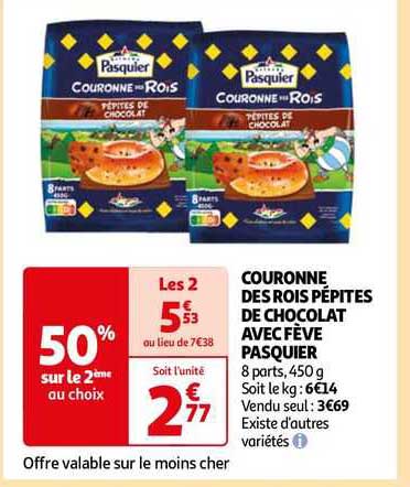 couronne des rois pépites de chocolat avec fève pasquier