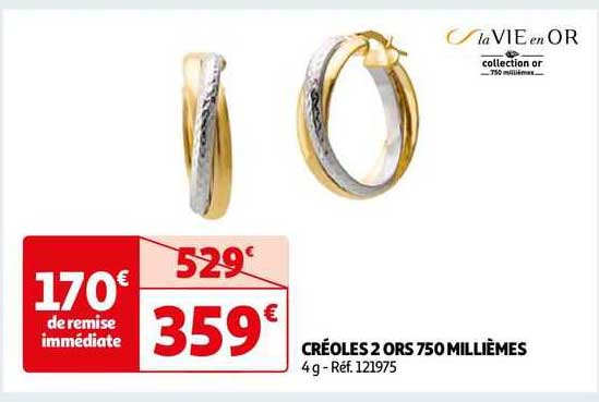 créoles 2 ors 750 millièmes la vie en or