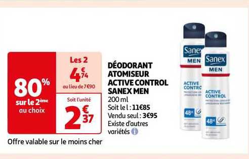 déodorant atomiseur active control sanex men