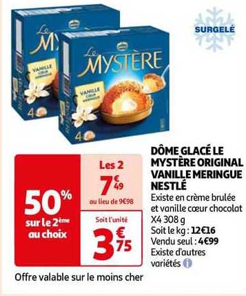 Dôme Glacé Le Mystère Original Vanille Mérigue Nestlé