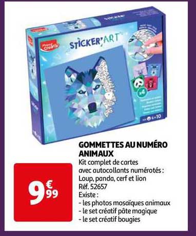 gommettes au numéro animaux