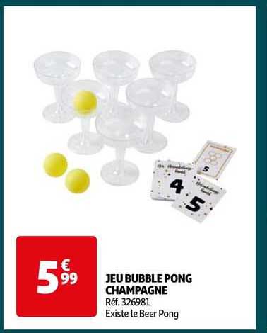 jeu bubble pong champane
