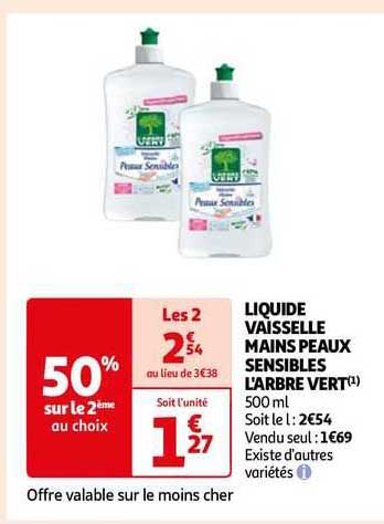 liquide vaisselle mains peaux sensibles l'arbre vert