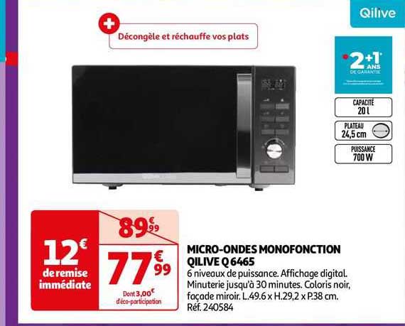 micro-ondes monofonction qilive q6465