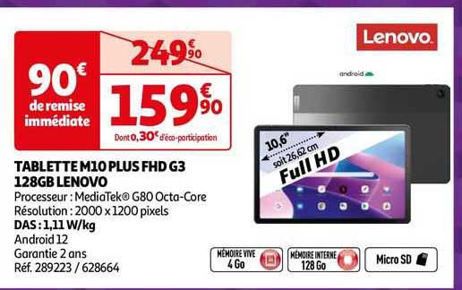 tablette m10 plus fhd g3 128gb lenovo