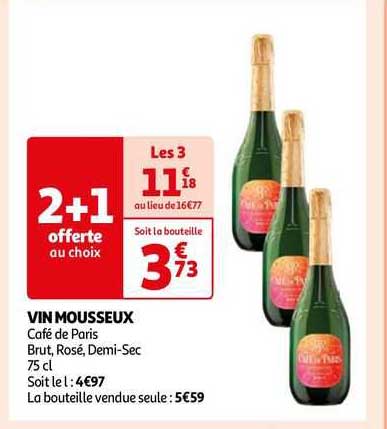 Vin Mousseux Café De Paris Brut, Rosé, Demi-sec