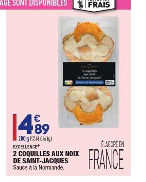 2 coquilles aux noix de saint-jacques excellence