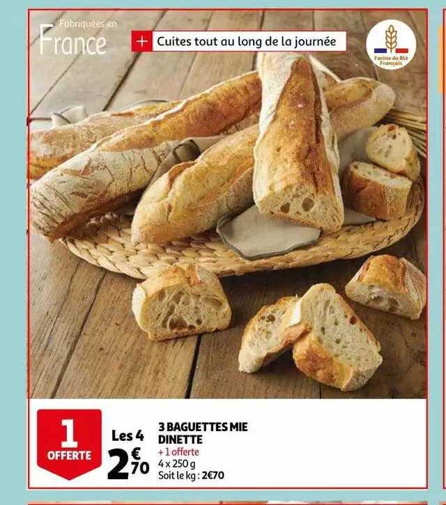 3 baguettes mie dinette