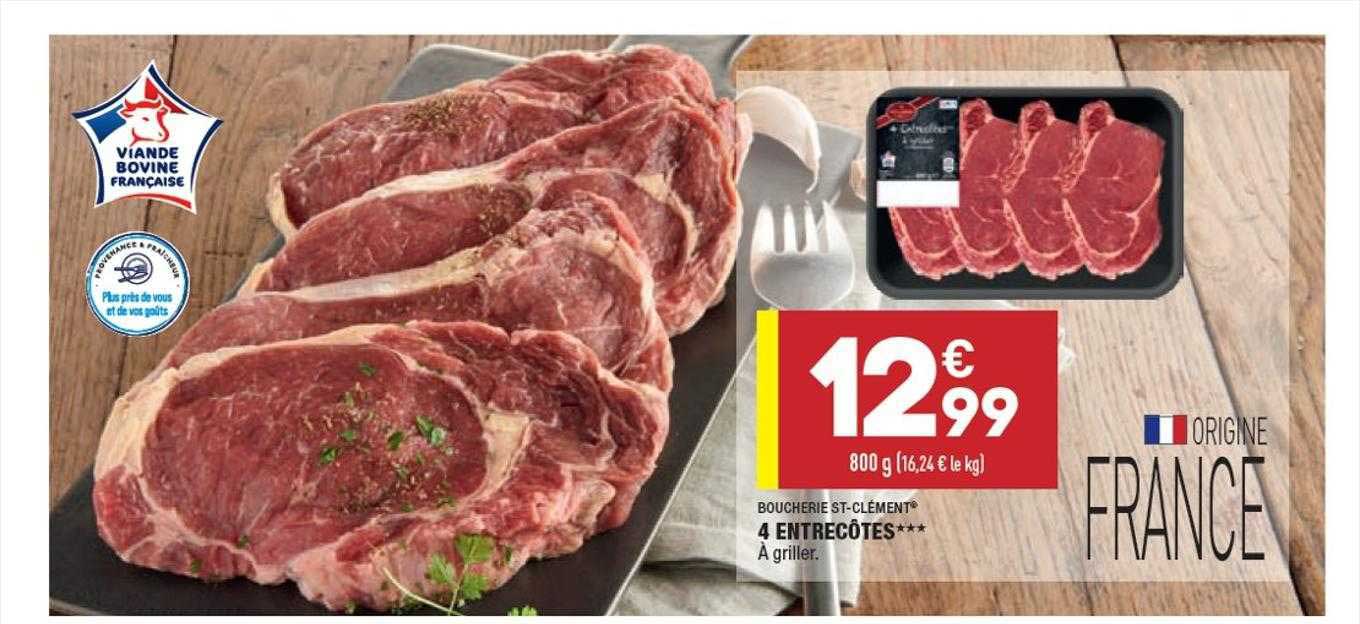 4 Entrecôtes Boucherie St-clément