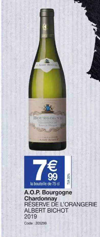 a.o.p. bourgogne chardonnay réserve de l'orangerie albert bichot