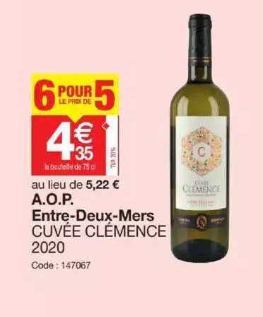 a.o.p. entre-Deux-Mers cuvée clémence 2020