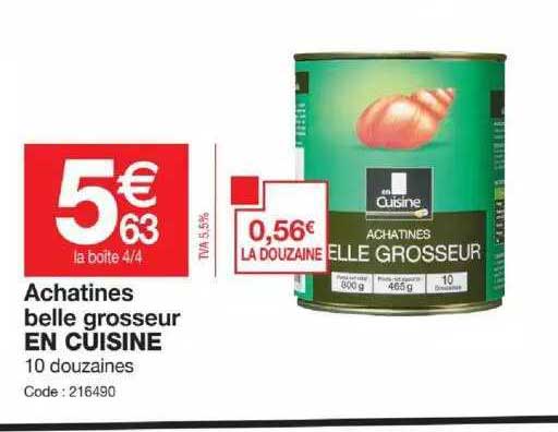 achatines belle grosseur en cuisine
