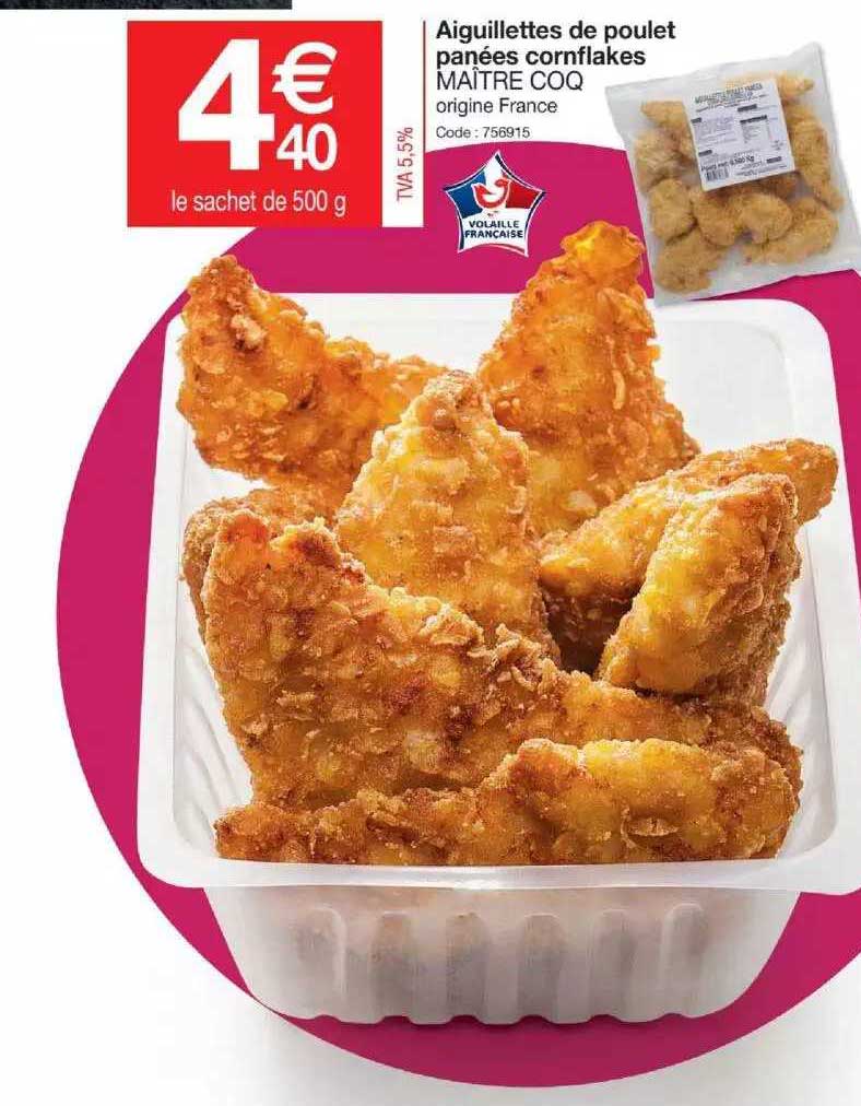 Aiguillettes De Poulet Panées Cornflakes Maître Coq
