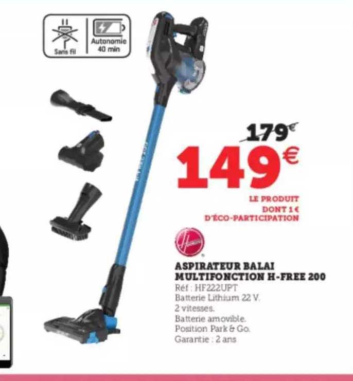 aspirateur balai multifonction h-free 200
