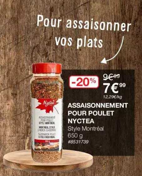 assaisonnement pour poulet nyctea