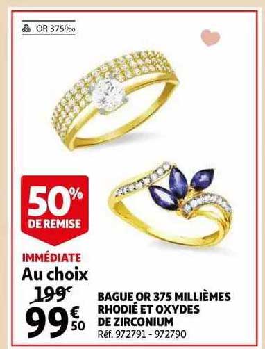 bague or 375 millièmes rhodié et oxydes de zirconium