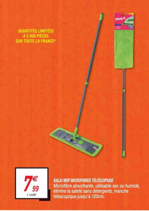 balai mop microfibres télescopique