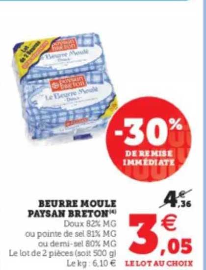 beurre moulé paysan breton