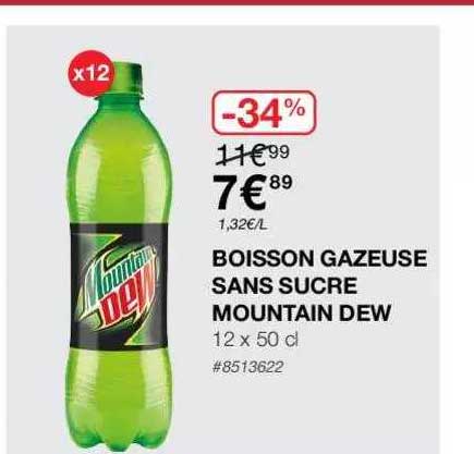 boisson gazeuse sans sucre mountain dew