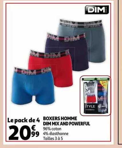 boxers homme dim mix and powerful