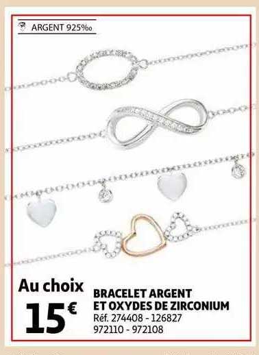bracelet argent et oxydes de zirconium