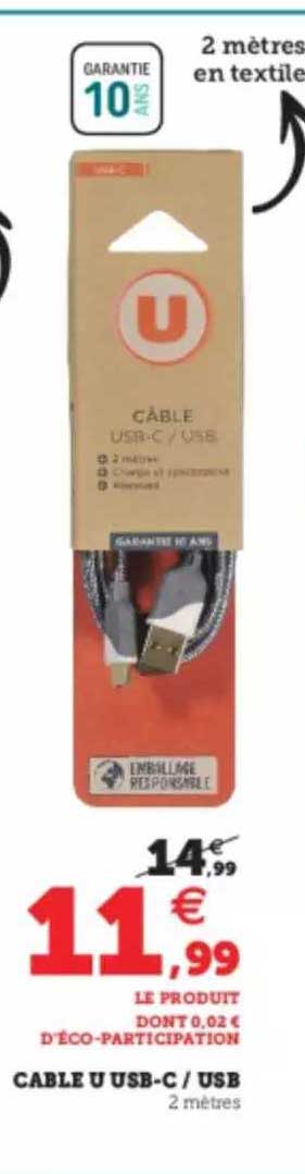 câble u usb-c - usb