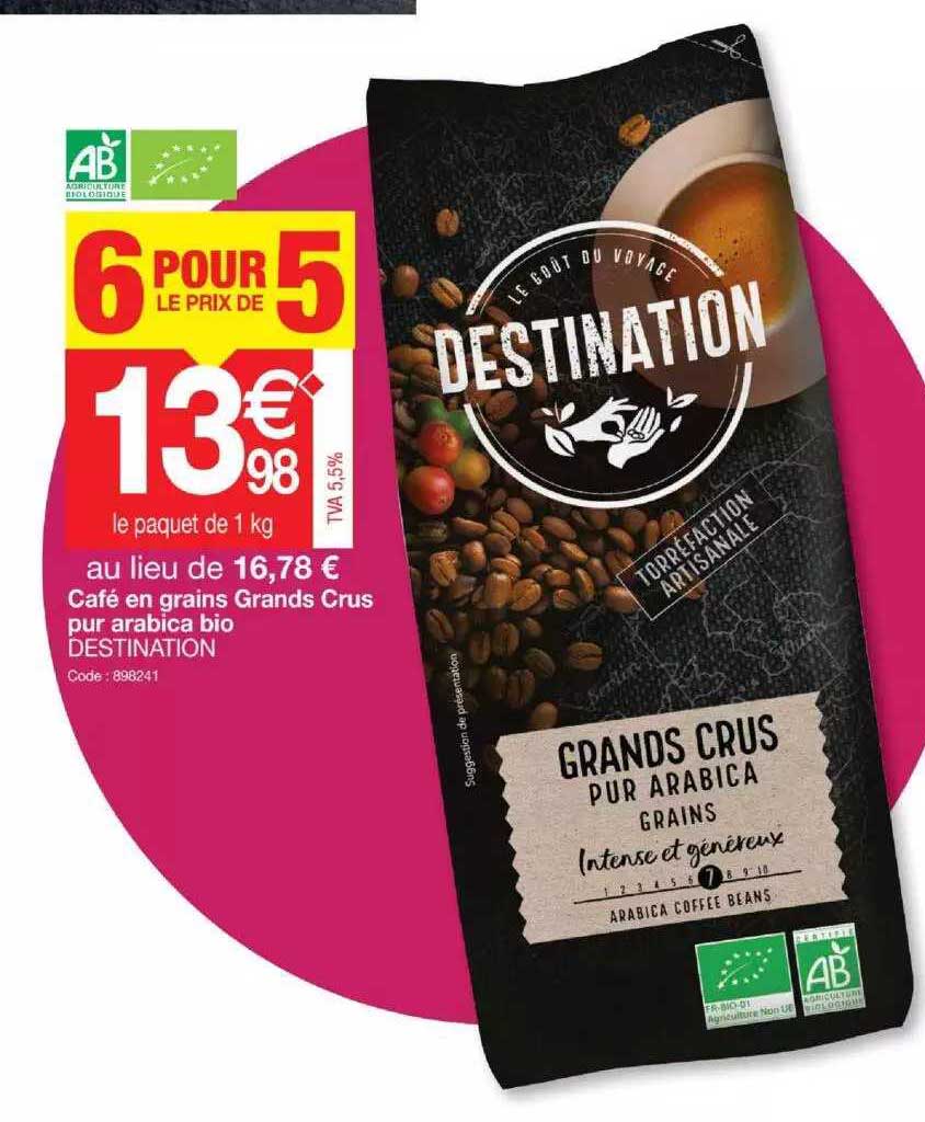 café en grains grands crus pur arabica bio destination