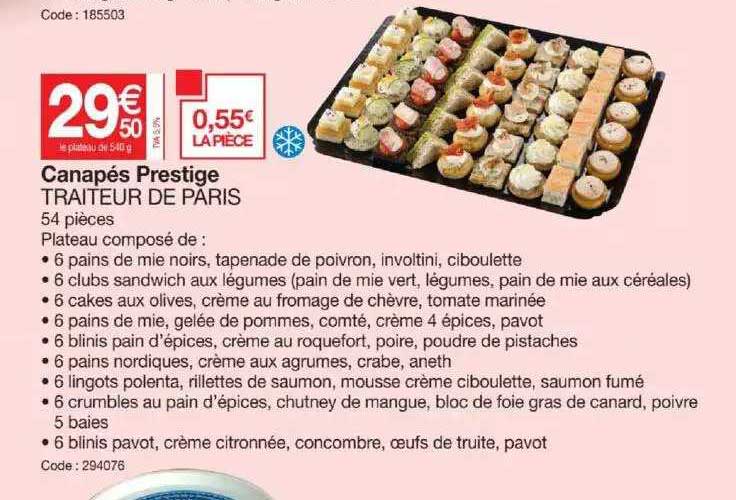 Canapés Prestige Traiteur De Paris