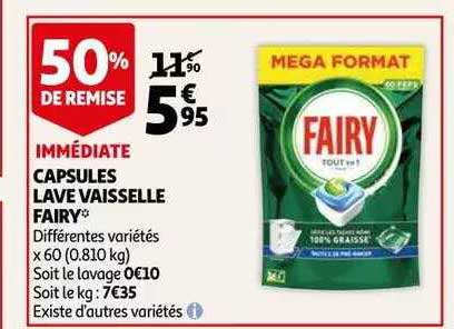 capsules lave vaisselle fairy