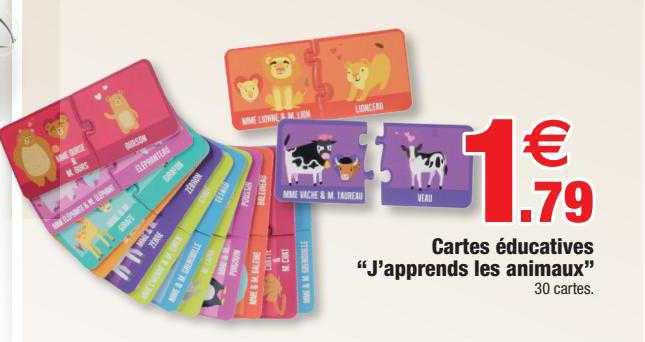 cartes éducatives "j'apprends les animaux"