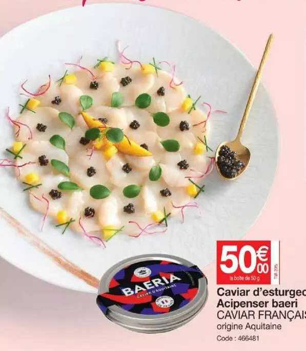 caviar d'esturgec acipenser baeri caviar français