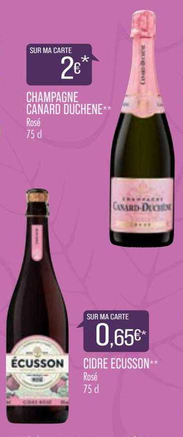 champagne canard duchêne, cidre écusson