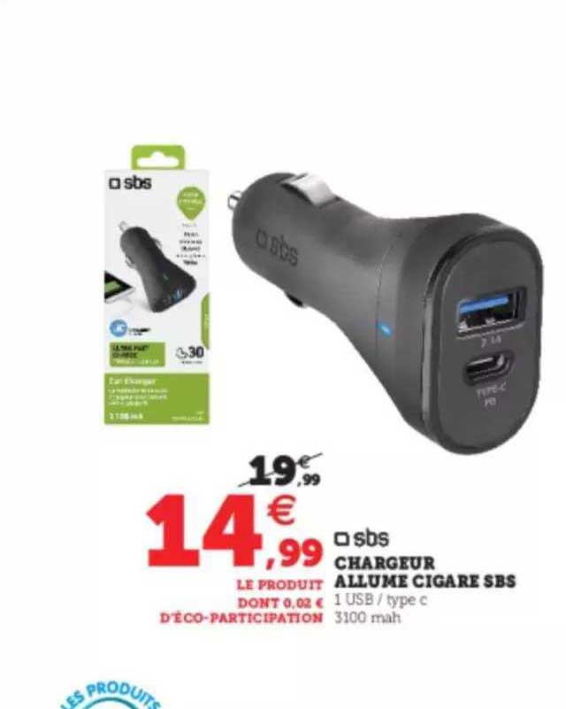 chargeur allume cigare sbs